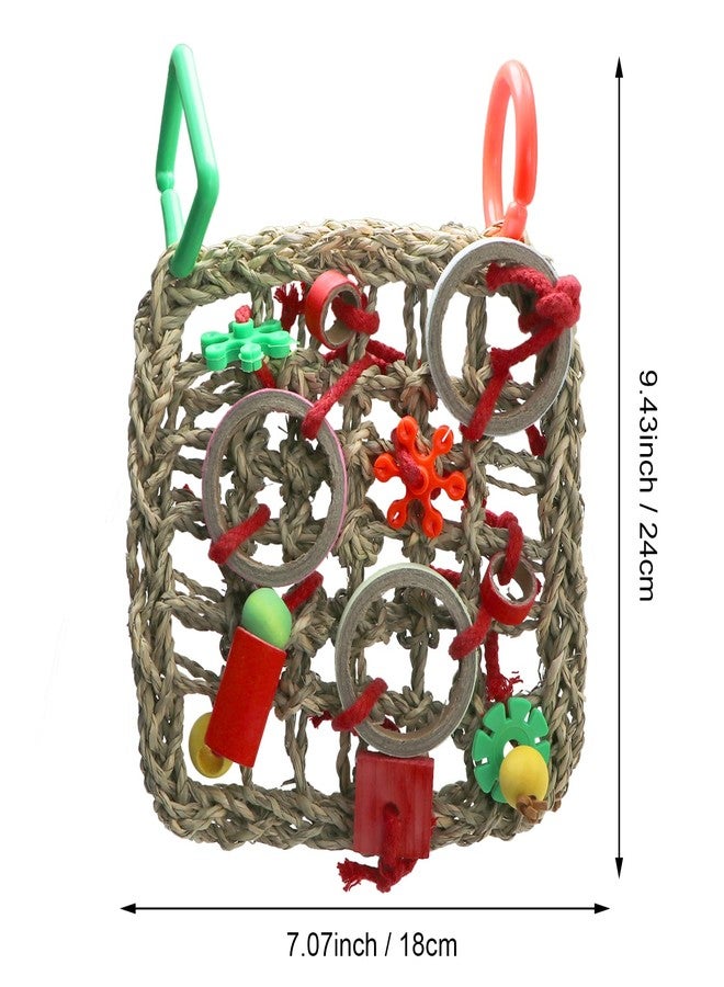 Litewoo Bird Climbing Net Straw Braid Rope Net Hammock Ladder Bird Toy Rope Hanging Foraging Wall (18X24cm/7X9.4 inch) … - Image 2